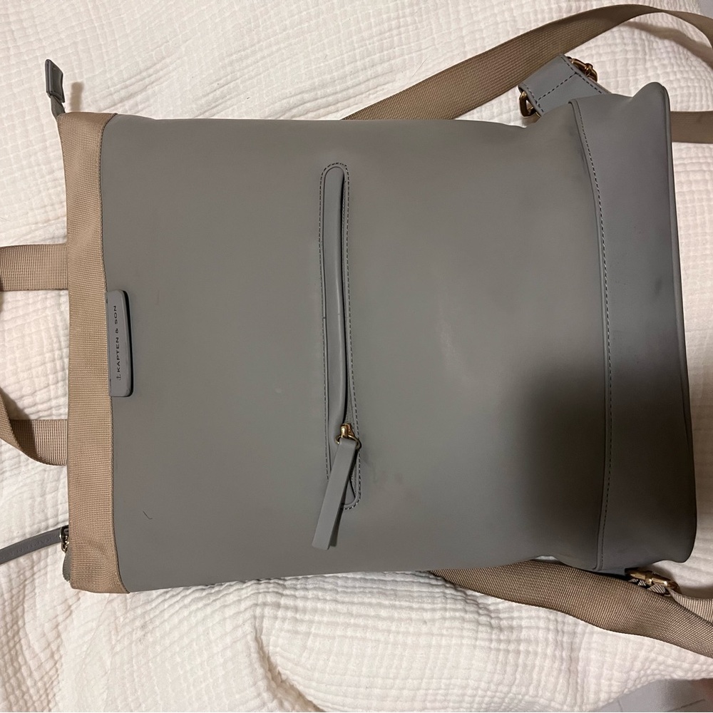 Gray Leather Backpack By Kapten & Son - image 4